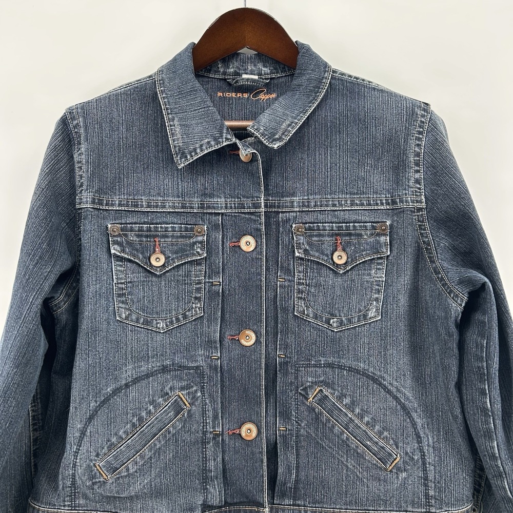 Riders Copper Collection Womens XL Dark Wash Denim Jacket Western Y2K Americana